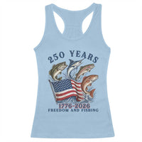 Freedom And Fishing Racerback Tank Top Patriotic American Flag Fisherman Gift