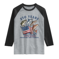 Freedom And Fishing Raglan Shirt Patriotic American Flag Fisherman Gift