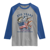 Freedom And Fishing Raglan Shirt Patriotic American Flag Fisherman Gift