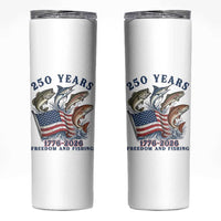 Freedom And Fishing Skinny Tumbler Patriotic American Flag Fisherman Gift