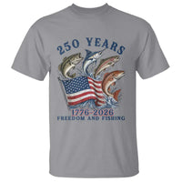 Freedom And Fishing T Shirt Patriotic American Flag Fisherman Gift
