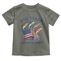 Freedom And Fishing Toddler T Shirt Patriotic American Flag Fisherman Gift