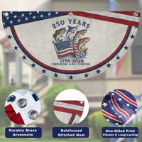 Freedom And Fishing Patriotic Fan Flag American Flag Fisherman Gift