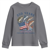 Freedom And Fishing Youth Sweatshirt Patriotic American Flag Fisherman Gift