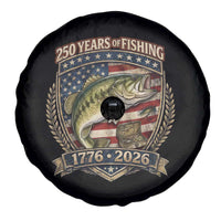 Vintage 250 Years Of Fishing Spare Tire Cover American Flag Fisherman