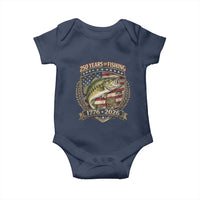 Vintage 250 Years Of Fishing Baby Onesie American Flag Fisherman