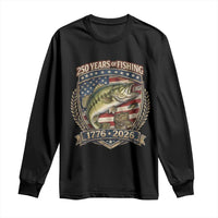 Vintage 250 Years Of Fishing Long Sleeve Shirt American Flag Fisherman