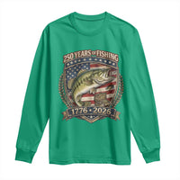 Vintage 250 Years Of Fishing Long Sleeve Shirt American Flag Fisherman