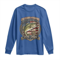 Vintage 250 Years Of Fishing Long Sleeve Shirt American Flag Fisherman