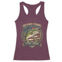 Vintage 250 Years Of Fishing Racerback Tank Top American Flag Fisherman