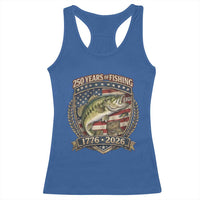 Vintage 250 Years Of Fishing Racerback Tank Top American Flag Fisherman