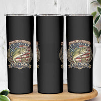 Vintage 250 Years Of Fishing Skinny Tumbler American Flag Fisherman