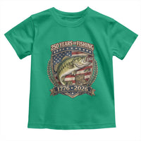 Vintage 250 Years Of Fishing Toddler T Shirt American Flag Fisherman