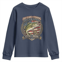 Vintage 250 Years Of Fishing Youth Sweatshirt American Flag Fisherman