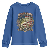 Vintage 250 Years Of Fishing Youth Sweatshirt American Flag Fisherman