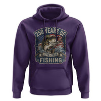 Vintage 250 Years Of Fishing Hoodie Patriotic Angler