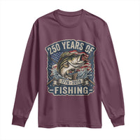 Vintage 250 Years Of Fishing Long Sleeve Shirt Patriotic Angler