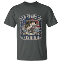 Vintage 250 Years Of Fishing T Shirt Patriotic Angler