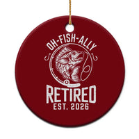Officially Retired Est 2026 Fishing Ceramic Ornament Funny Fishing Retirement Gift