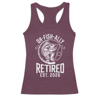 Officially Retired Est 2026 Fishing Racerback Tank Top Funny Fishing Retirement Gift