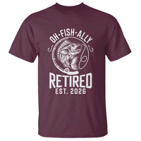 Officially Retired Est 2026 Fishing T Shirt Funny Fishing Retirement Gift