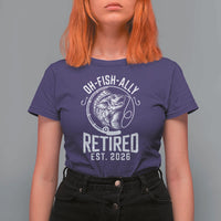 Officially Retired Est 2026 Fishing T Shirt For Women Funny Fishing Retirement Gift