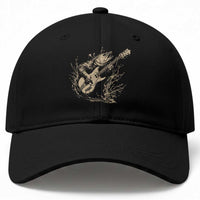 Vintage Trout Playing Guitar Baseball Cap Funny Fishing Musician Gift