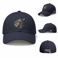 Vintage Trout Playing Guitar Baseball Cap Funny Fishing Musician Gift