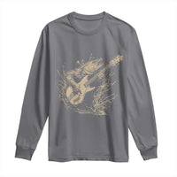 Vintage Trout Playing Guitar Long Sleeve Shirt Funny Fishing Musician Gift
