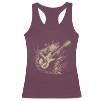 Vintage Trout Playing Guitar Racerback Tank Top Funny Fishing Musician Gift