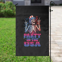 Funny Party In The USA Skeleton Rock Hand Garden Flag 4th Of July Rocker Gift