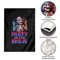 Funny Party In The USA Skeleton Rock Hand Garden Flag 4th Of July Rocker Gift