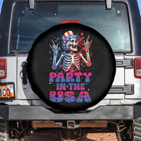 Funny Party In The USA Skeleton Rock Hand Spare Tire Cover 4th Of July Rocker Gift