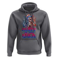 Funny Party In The USA Skeleton Rock Hand Hoodie 4th Of July Rocker Gift