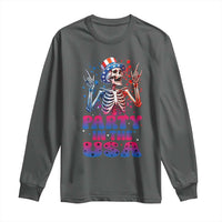 Funny Party In The USA Skeleton Rock Hand Long Sleeve Shirt 4th Of July Rocker Gift