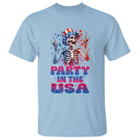 Funny Party In The USA Skeleton Rock Hand T Shirt 4th Of July Rocker Gift