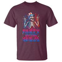 Funny Party In The USA Skeleton Rock Hand T Shirt 4th Of July Rocker Gift