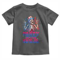 Funny Party In The USA Skeleton Rock Hand Toddler T Shirt 4th Of July Rocker Gift