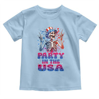 Funny Party In The USA Skeleton Rock Hand Toddler T Shirt 4th Of July Rocker Gift