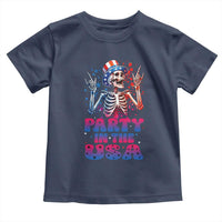 Funny Party In The USA Skeleton Rock Hand Toddler T Shirt 4th Of July Rocker Gift
