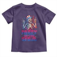 Funny Party In The USA Skeleton Rock Hand Toddler T Shirt 4th Of July Rocker Gift