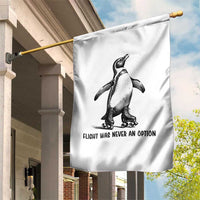 Flight Was Never An Option Garden Flag Funny Penguin Roller Skates