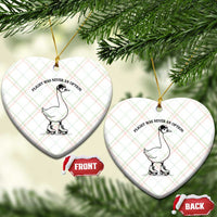 Funny Silly Goose Roller Skater Ceramic Ornament Flight Was Never An Option