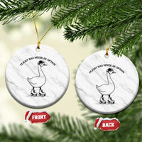Funny Silly Goose Roller Skater Ceramic Ornament Flight Was Never An Option