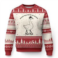 Funny Silly Goose Roller Skater Ugly Christmas Sweater Flight Was Never An Option