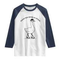 Funny Silly Goose Roller Skater Raglan Shirt Flight Was Never An Option