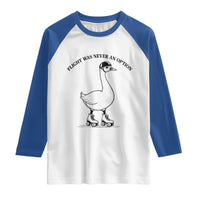 Funny Silly Goose Roller Skater Raglan Shirt Flight Was Never An Option