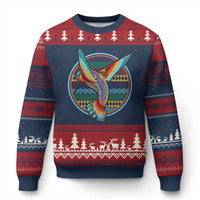 Colorful Geometric Tribal Hummingbird Ugly Christmas Sweater Southwest Pattern Graphic