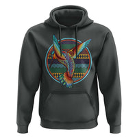 Colorful Geometric Tribal Hummingbird Hoodie Southwest Pattern Graphic
