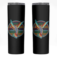 Colorful Geometric Tribal Hummingbird Skinny Tumbler Southwest Pattern Graphic